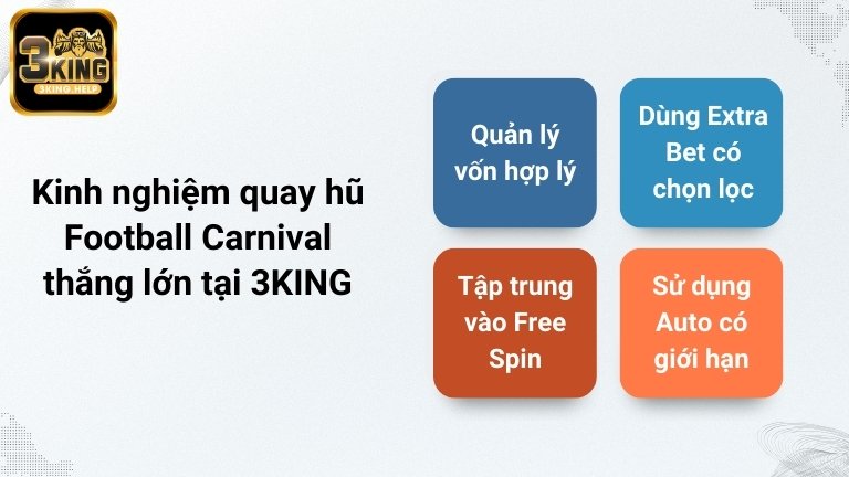 Kinh nghiệm quay hũ Football Carnival thắng lớn tại 3KING