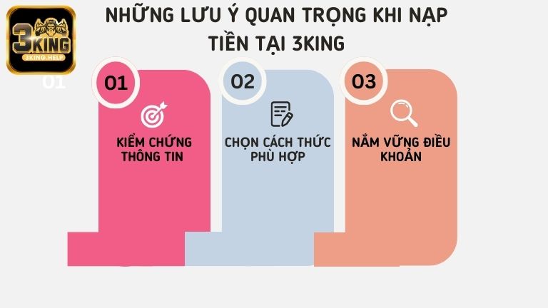 Những lưu ý quan trọng khi nạp tiền 3KING